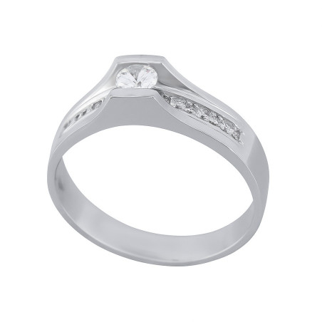 Μονόπετρο από λευκόχρυσο 14 καρατίων