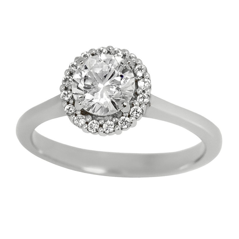 Δαχτυλίδι ροζέτα από λευκόχρυσο 14 καρατίων