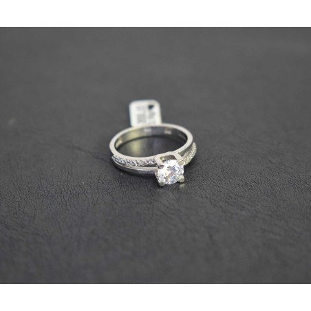 Μονόπετρο από λευκόχρυσο 14 καρατίων