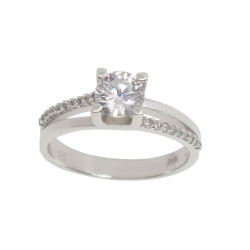 Μονόπετρο από λευκόχρυσο 14 καρατίων