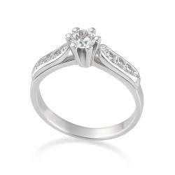 Μονόπετρο από λευκόχρυσο 14 καρατίων