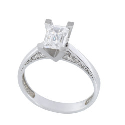 Μονόπετρο από λευκόχρυσο 14 καρατίων