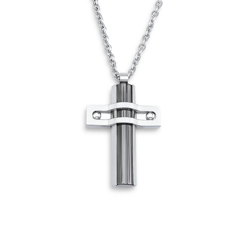 Σταυρός από ανοξείδωτο ατσάλι με αλυσίδα