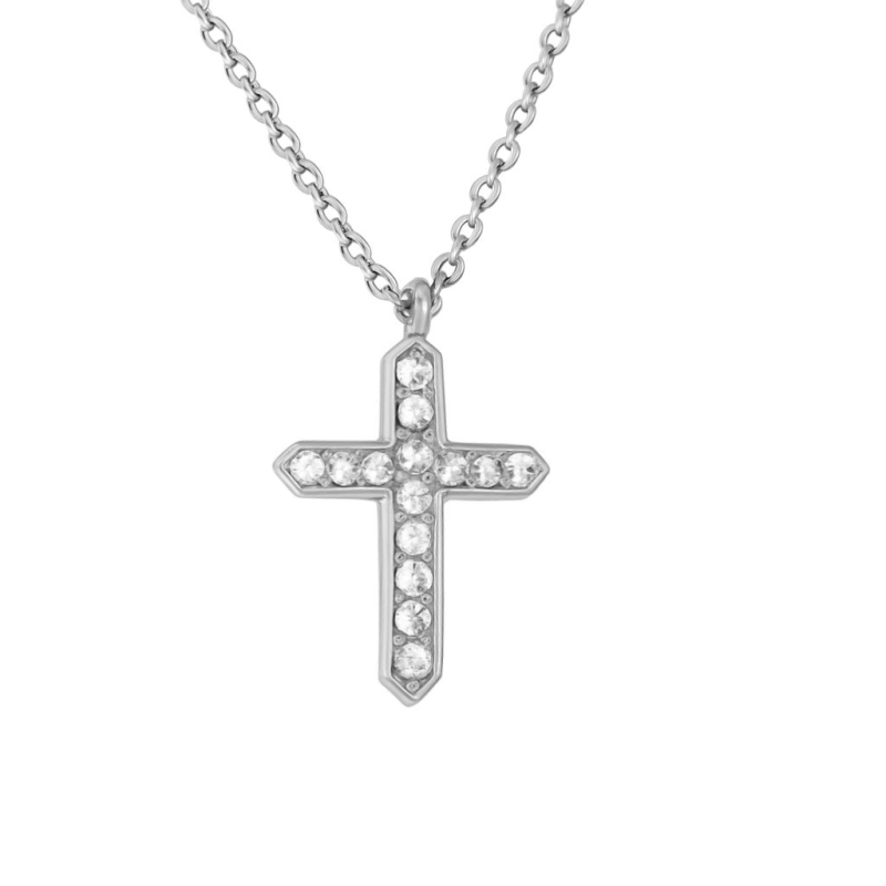 Κολιέ Σταυρουδάκι Triantos λευκόχρυσο 9 καρατίων