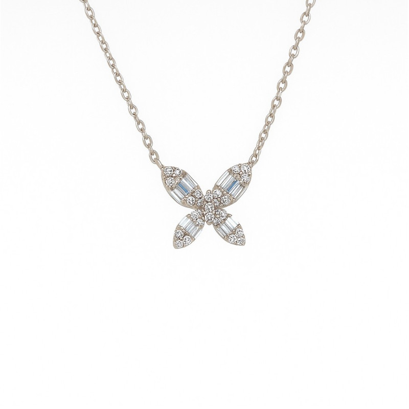 Κολιέ πεταλούδα από ασήμι 925 SILVENZA