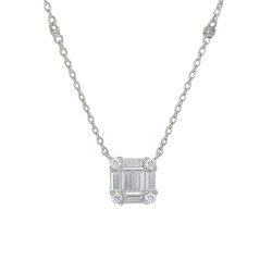 Κολιέ ροζέτα από ασήμι 925 SILVENZA