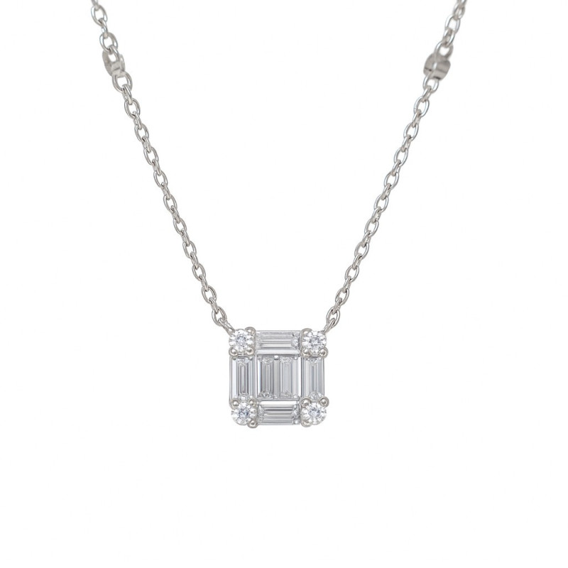 Κολιέ ροζέτα από ασήμι 925 SILVENZA