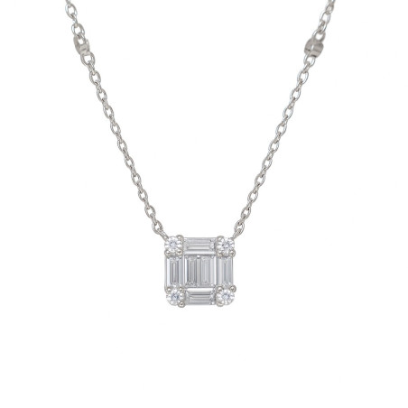 Κολιέ ροζέτα από ασήμι 925 SILVENZA