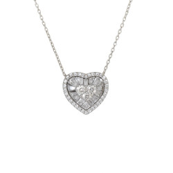 Κολιέ καρδιά από ασήμι 925 SILVENZA