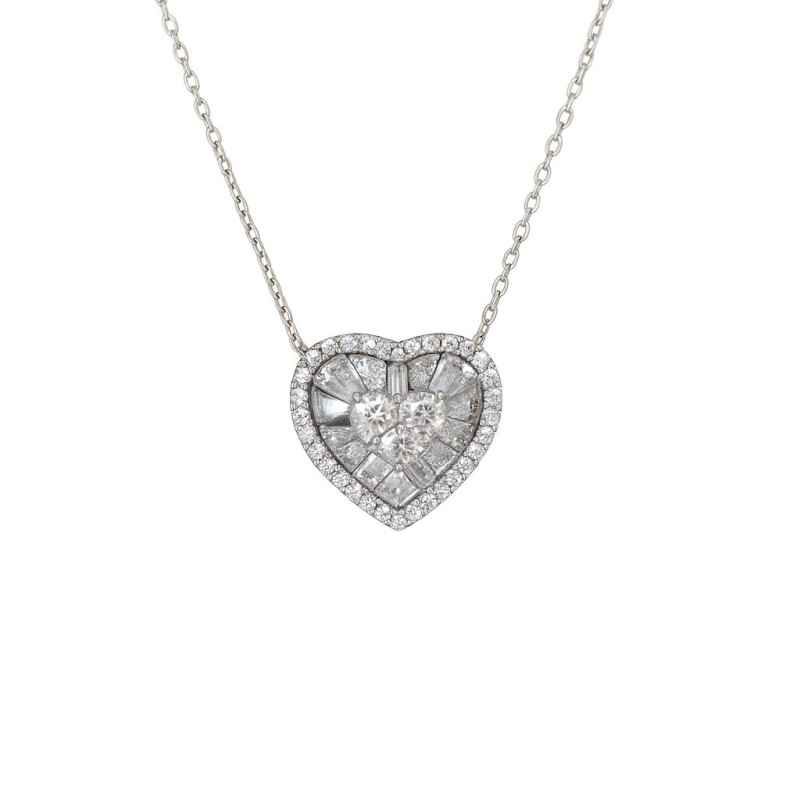 Κολιέ καρδιά από ασήμι 925 SILVENZA