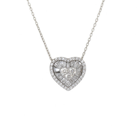 Κολιέ καρδιά από ασήμι 925 SILVENZA