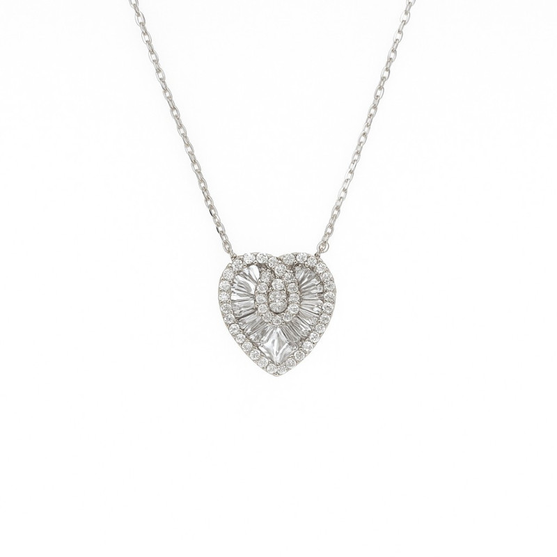Κολιέ καρδιά από ασήμι 925 SILVENZA