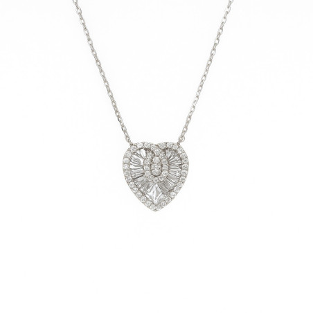 Κολιέ καρδιά από ασήμι 925 SILVENZA