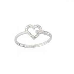 Δαχτυλίδι καρδούλα από ασήμι 925 SILVENZA