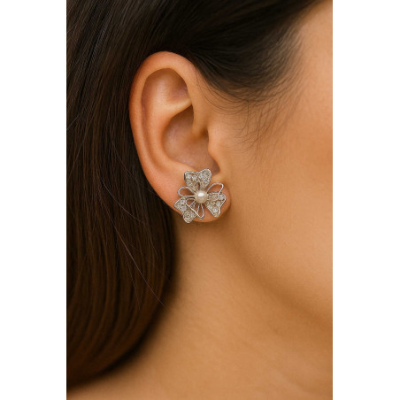 Σκουλαρίκια λουλούδι από ασήμι 925 SILVENZA