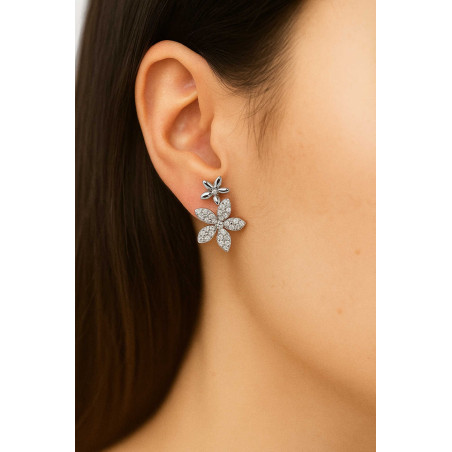 Σκουλαρίκια λουλούδι από ασήμι 925 SILVENZA