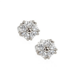 Σκουλαρίκια λουλούδι από ασήμι 925 SILVENZA