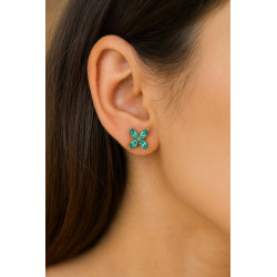 Σκουλαρίκια λουλούδι από ασήμι 925 SILVENZA