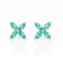 Σκουλαρίκια λουλούδι από ασήμι 925 SILVENZA