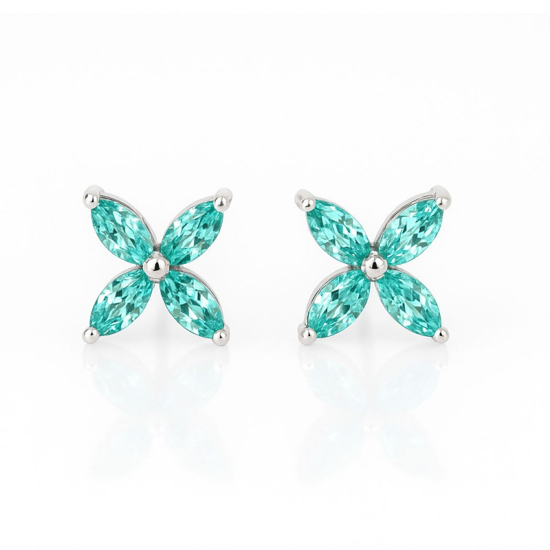 Σκουλαρίκια λουλούδι από ασήμι 925 SILVENZA