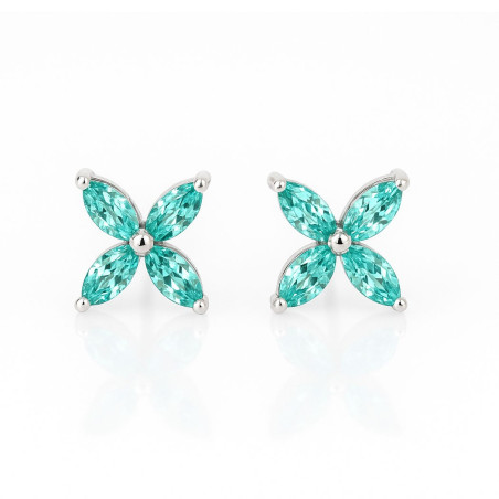 Σκουλαρίκια λουλούδι από ασήμι 925 SILVENZA