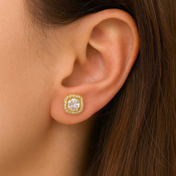 Σκουλαρίκια ροζέτα από ασήμι 925 SILVENZA