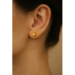 Σκουλαρίκια λουλούδι από ασήμι 925 SILVENZA