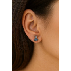 Σκουλαρίκια αρκουδάκι από ασήμι 925 SILVENZA