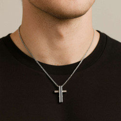 ανδρικός σταυρος από ανοξείδωτο ατσάλι