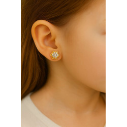 Σκουλαρίκια λουλουδάκι από Χρυσό 14 Καρατίων