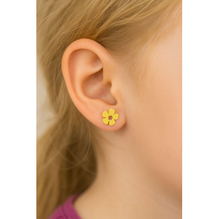 Σκουλαρίκια λουλουδάκι από Χρυσό 9 Καρατίων