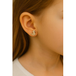 Σκουλαρίκια παπάκι παιδικό Χρυσό απο 14 Καρατίων