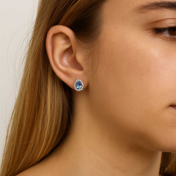 Σκουλαρίκια γυναικεία από λευκόχρυσο 9 Καρατίων