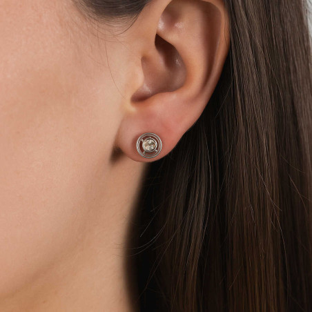 Σκουλαρίκια κύκλος από λευκόχρυσο 14 Καρατίων