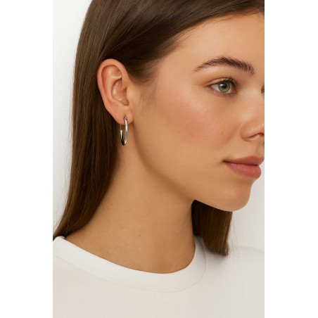 Σκουλαρίκια Κρίκοι από Λευκόχρυσο 14 Καρατίων