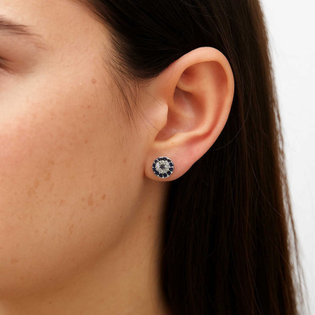 Σκουλαρίκια ματάκι από λευκόχρυσο 14 Καρατίων