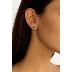 Σκουλαρίκια μπίλια  από λευκόχρυσο 14 Καρατίων