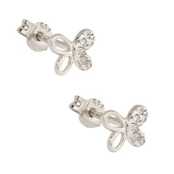 Σκουλαρίκια πεταλούδα από λευκόχρυσο 14 Καρατίων