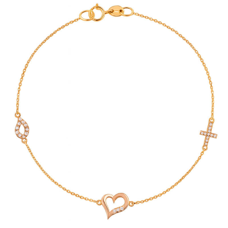 Βραχιολι ροζ χρυσός 9 καρατίων