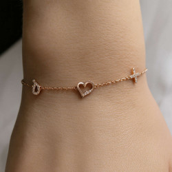 Βραχιολι ροζ χρυσός 9 καρατίων