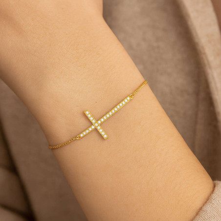 Βραχιόλι χρυσός 9 καρατίων με σταυρό