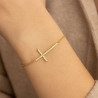 Βραχιόλι χρυσός 9 καρατίων με σταυρό
