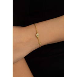 Βραχιόλι χρυσός 9 καρατίων με ματάκι