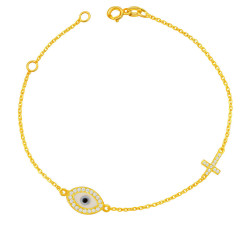 Βραχιόλι χρυσός 9 καρατίων με ματάκι