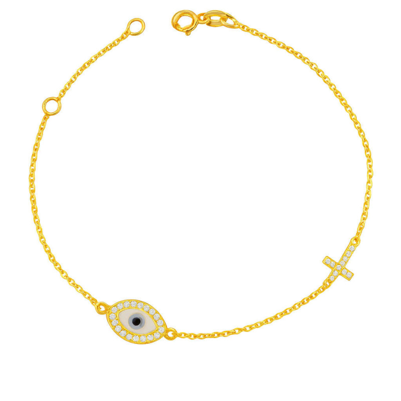 Βραχιόλι χρυσός 9 καρατίων με ματάκι