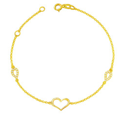 Βραχιόλι χρυσός 9 καρατίων με καρδούλα