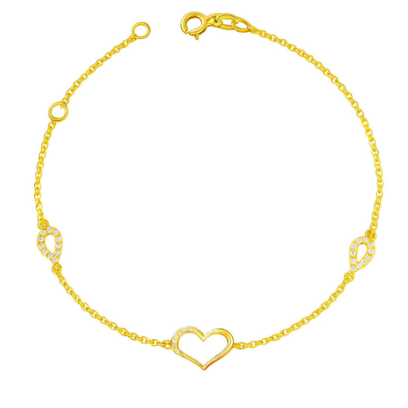 Βραχιόλι χρυσός 9 καρατίων με καρδούλα