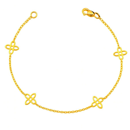 Βραχιολι χρυσός 14 καρατίων με λουλουδάκια