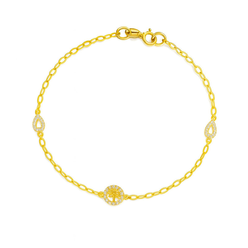 Βραχιόλι χρυσός 9 καρατίων με δέντρο της ζωής