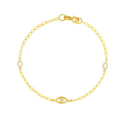 Βραχιόλι χρυσός 9 καρατίων με ματάκι